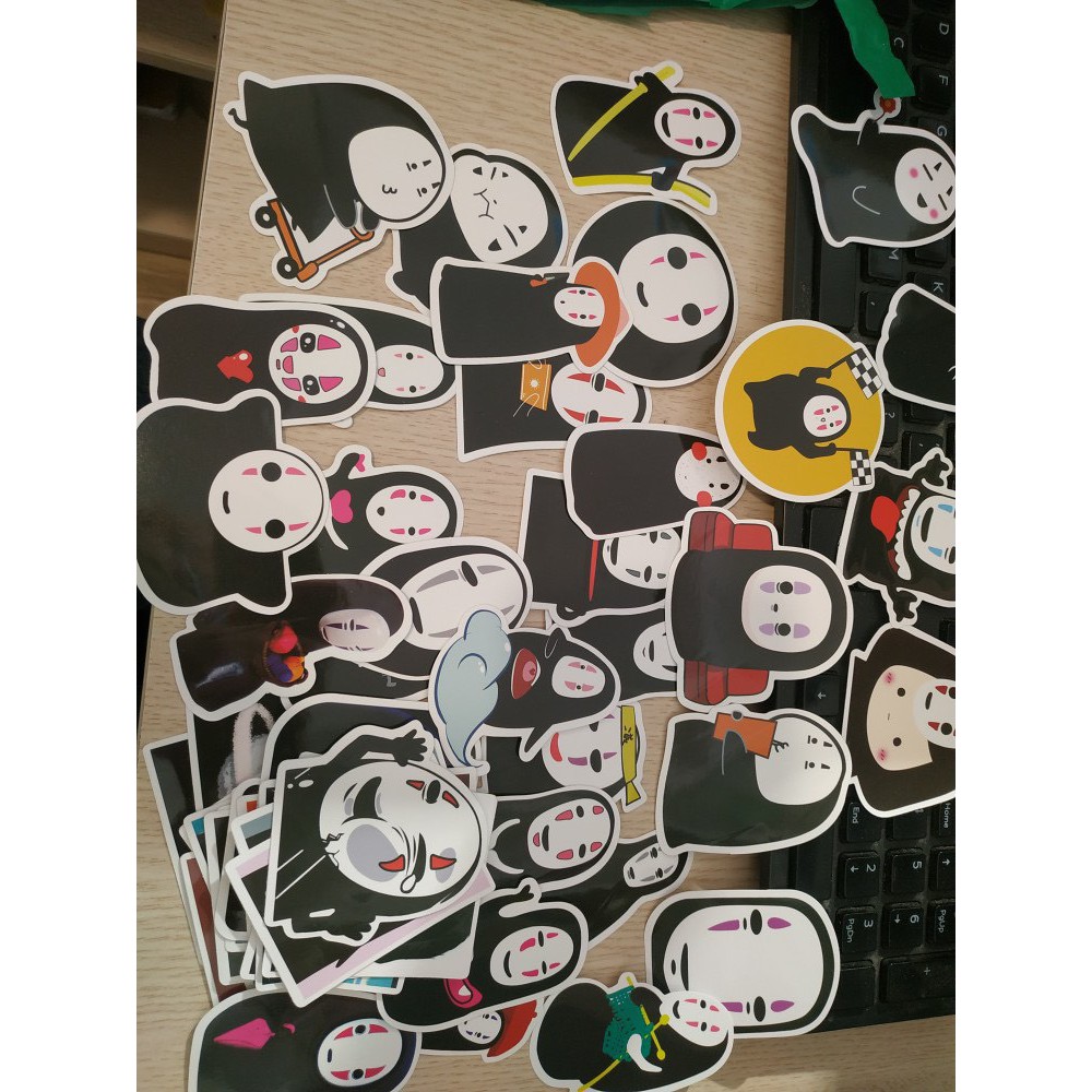 Sticker dán hoạt hình chủ đề Vô Diện chống nước sticker dán mũ bảo hiểm vali laptop cực xinh - M012