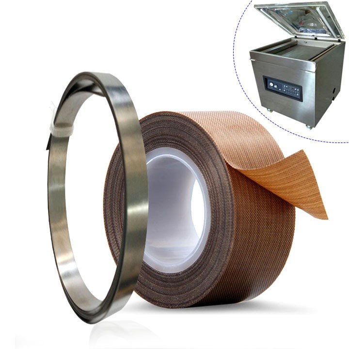 Dây nhiệt máy hút chân không công nghiệp máy hàn miệng túi dập chân Tân Thanh M16 bản 10mm kèm băng dính chịu nhiệt