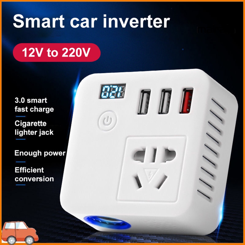 Bộ Chuyển Đổi Nguồn Điện 150W 12V Sang 220V Cho Xe Hơi Điện Thoại