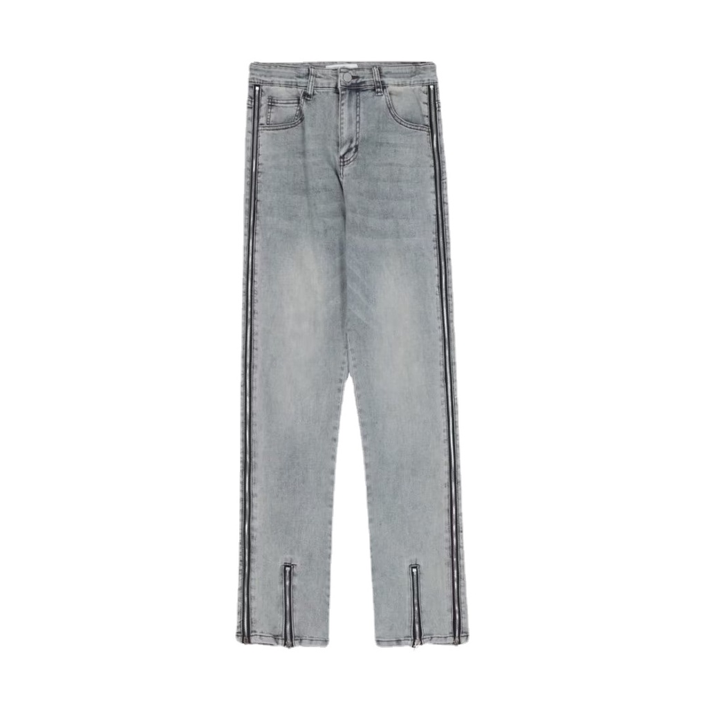 Quần Jean Dài Phối Khóa Kéo Bên Hông Phong Cách Hip Hop Hàn Quốc Cá Tính Cho Nam size S-3XL