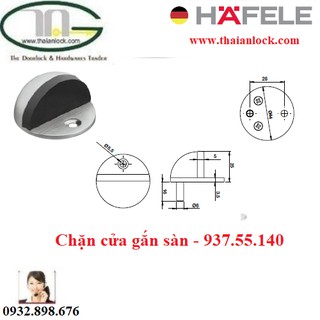 Chặn cửa sàn bán nguyệt Hafele 937.55.140