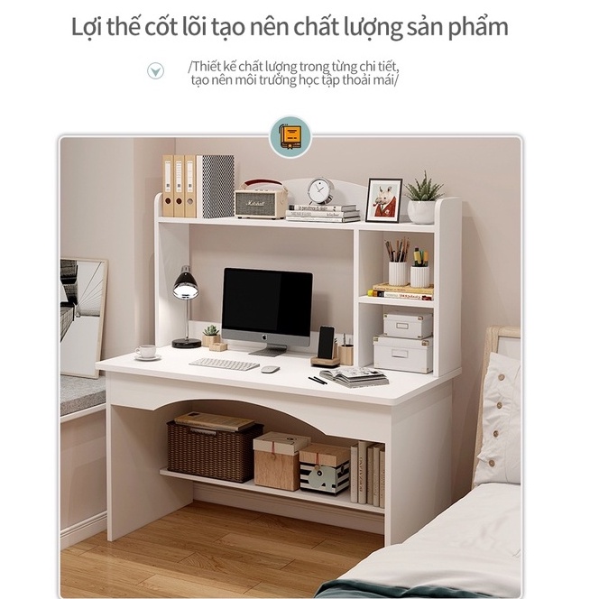Bàn học tập tối giản dành cho căn hộ nhỏ Tích hợp ngăn kéo có thể sử dụng như bàn trang điểm