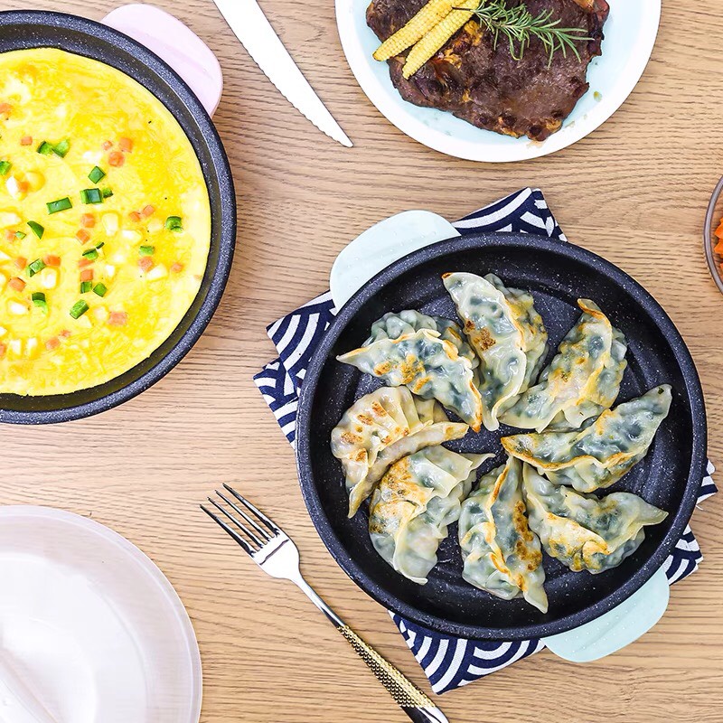 Chảo nướng điện đa năng mini không khói, chảo điện chống dính chiên xào, nướng BBQ hàn quốc