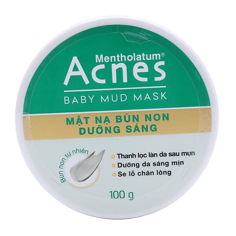 MẶT NẠ BÙN NON DƯỠNG SÁNG DA ACNES BABY MUD MASK 100G CHÍNH HÃNG - 3245