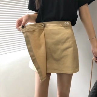 Chân váy kaki vạt chéo