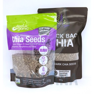 Combo Chia Tím Úc 250g - Chia Đen 500g