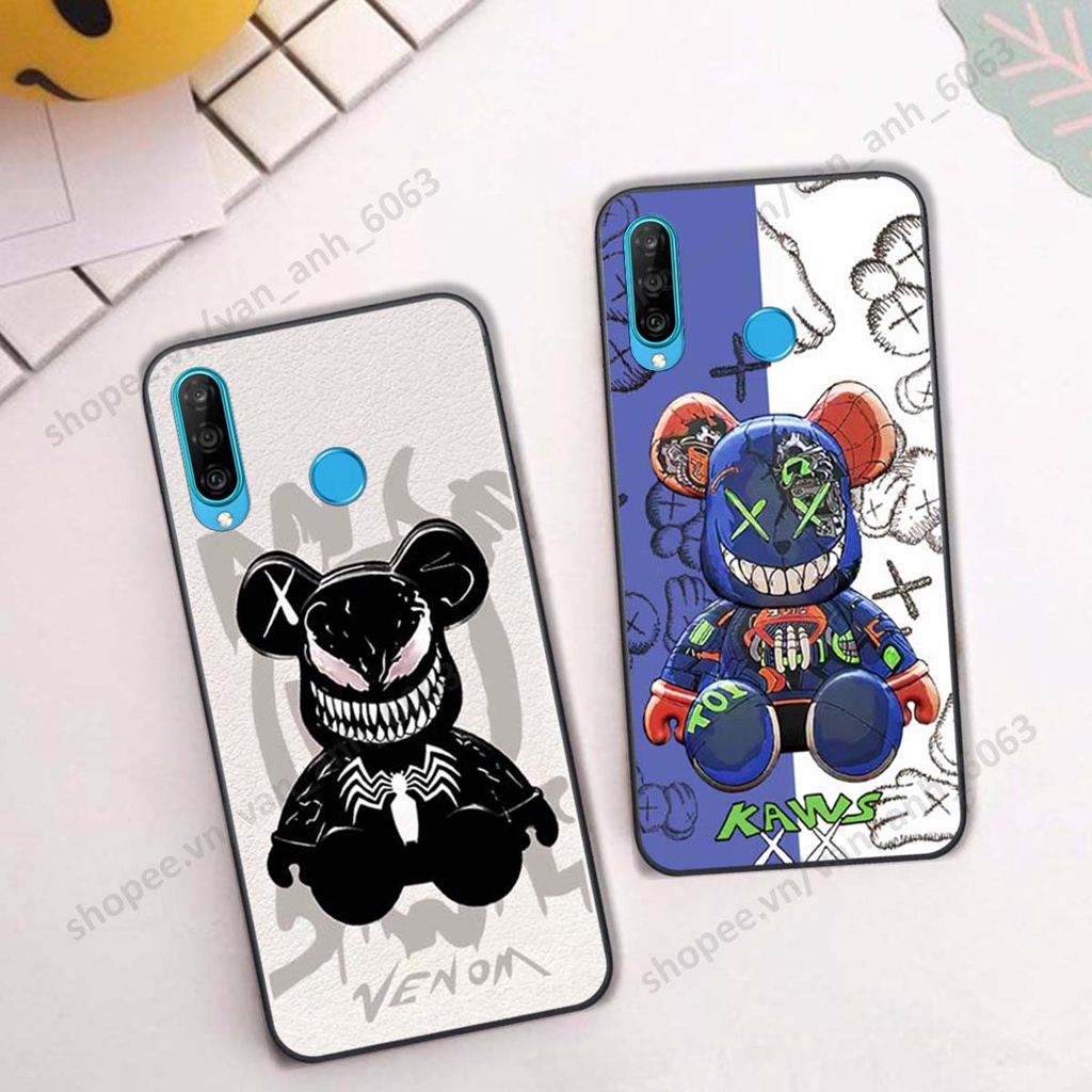 Ốp lưng Huawei Nova 4e / P30 Lite hình kaws, bear brick, venom thời trang siêu ngầu