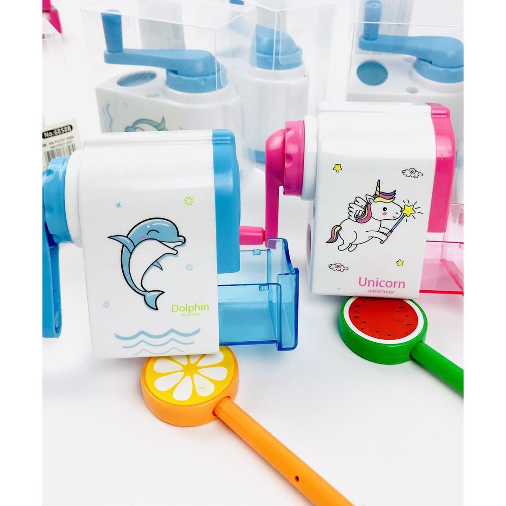 Gọt bút chì quay tay, gọt bút chì có tay quay in hình ngộ ngĩnh_hàng cao cấp bền rẻ