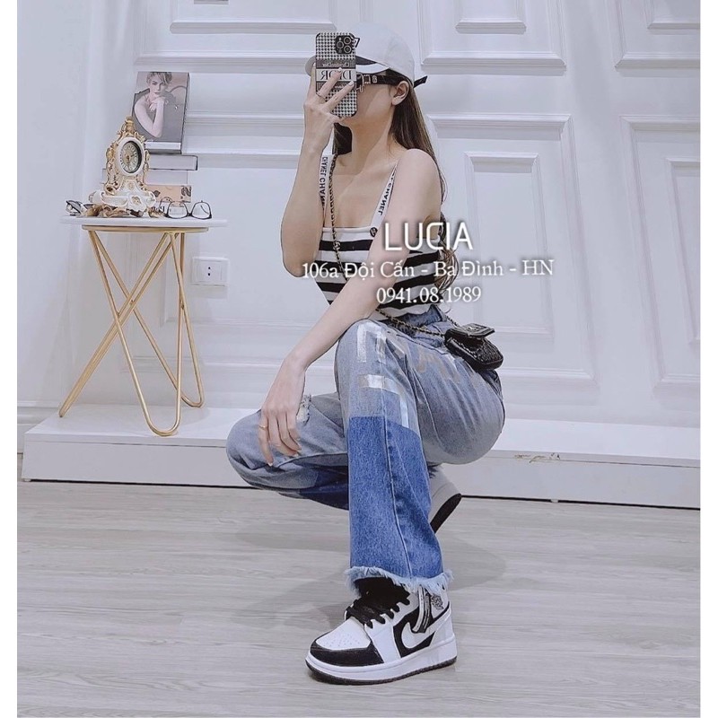 [Mã WASKT410K giảm 10K đơn 50K] ANU248 - ÁO 2 DÂY NỮ CROPTOP GC KẺ NGANG | BigBuy360 - bigbuy360.vn