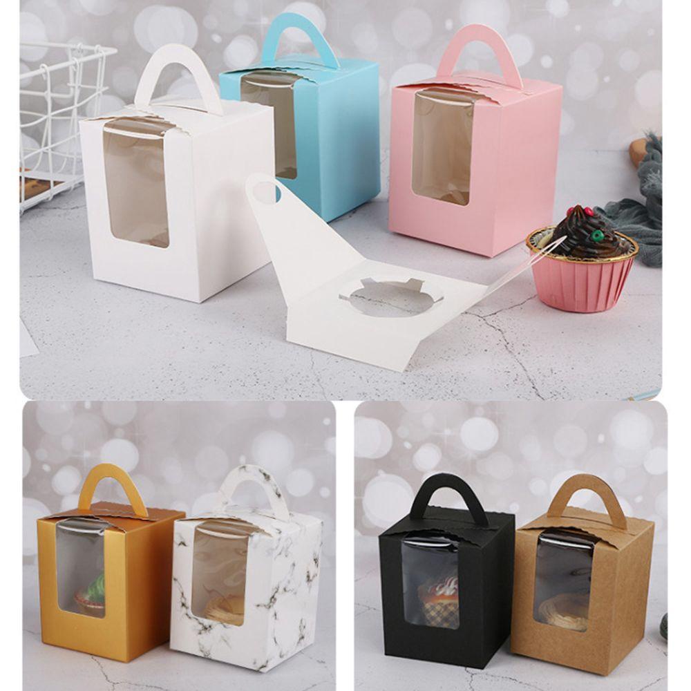 YIYU 1 Hộp Đựng Bánh Cupcake Có Cửa Sổ Trong Suốt 10 Cái Cho Trang Trí