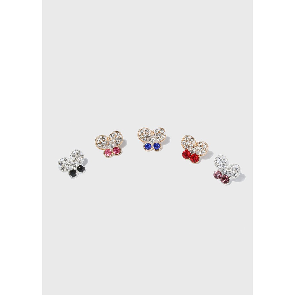 SET 3 ĐÔI BÔNG TAI SHOP MISS A 3 Pair Butterfly Gem Stud Set