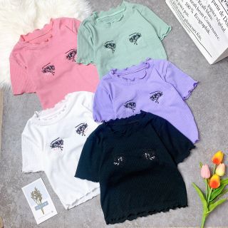 Áo croptop thun gân