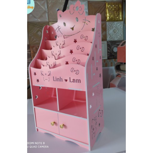 Kệ sách Hello Kitty nhỏ gọn 2 ngăn kéo FNL-3203 | BigBuy360 - bigbuy360.vn