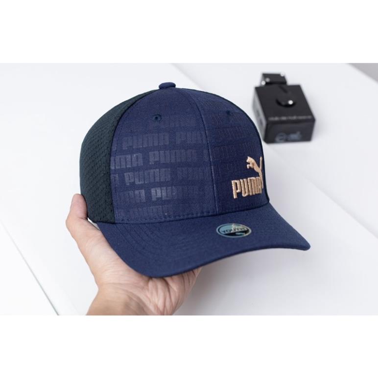 Nón lưỡi trai bít đuôi Pu ma  logo thêu chất cotton Hàn Quốc cao cấp, nón kết màu trắng xanh đen