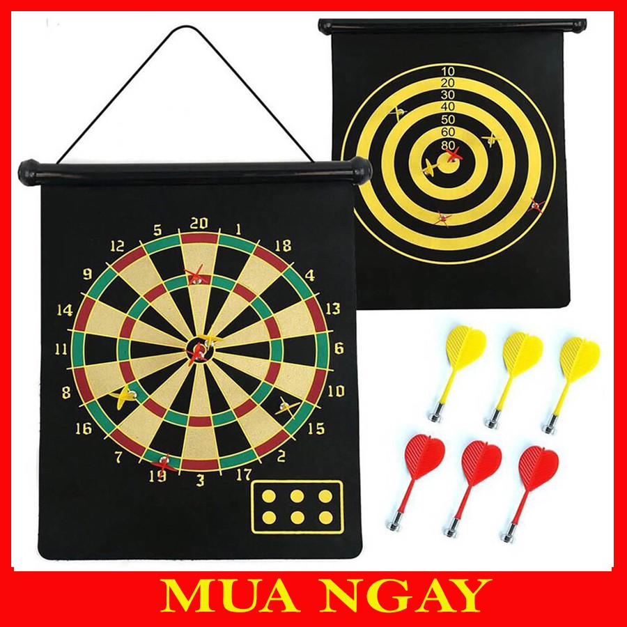 Bảng Phi Tiêu Nam Châm 2 Mặt 15" Bộ 4 Phi Tiêu NC15