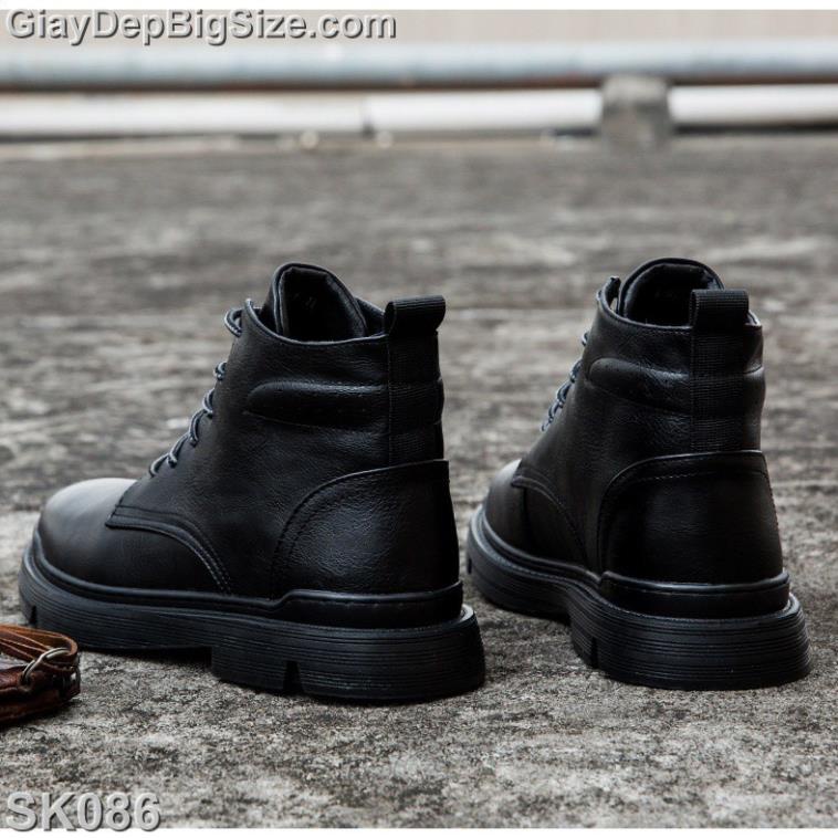Giày boot (bốt) da bò, giày đốc cổ cao big size cỡ lớn (EU:45-46) cho nam chân to ️🎧