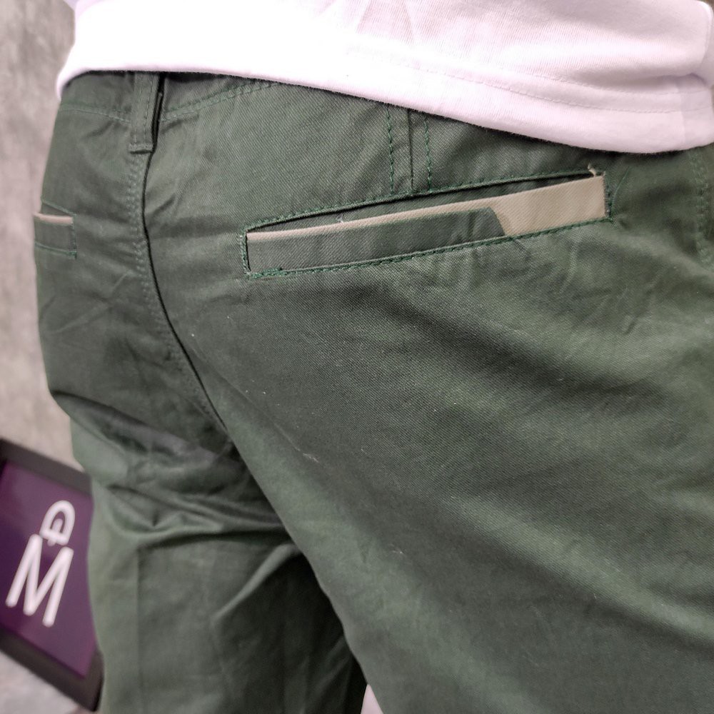 [Mã SKAMSALE06 giảm 10% TỐI ĐA 100K đơn 150K] Quần short nam vải kaki màu xanh rêu vải đẹp TL134 Shop Thành Long | BigBuy360 - bigbuy360.vn