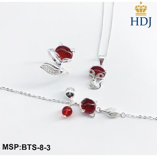 Combo dây chuyền, lắc tay, lắc chân và nhẫn bạc Ý 925 Hình Hồ ly may mắn sang trọng trang sức cao cấp HDJ mã BTS-8-3