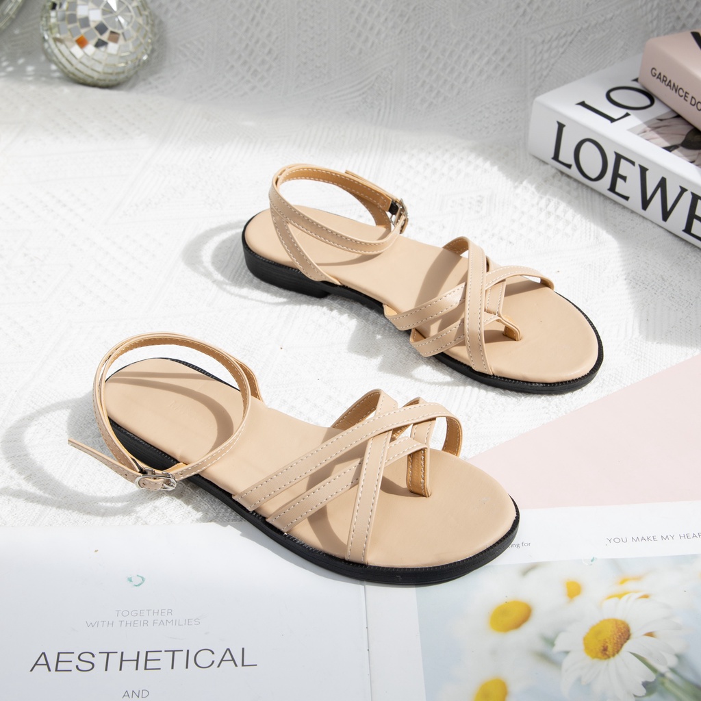 Giày Sandal Nữ thời trang MWC sandal quai dây mảnh xỏ ngón siêu xinh NUSD- 12009
