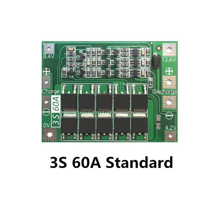 Bảng Mạch Bảo Vệ Pin Li-Ion 3s 60a Bms 11.1v 12.6v 18650