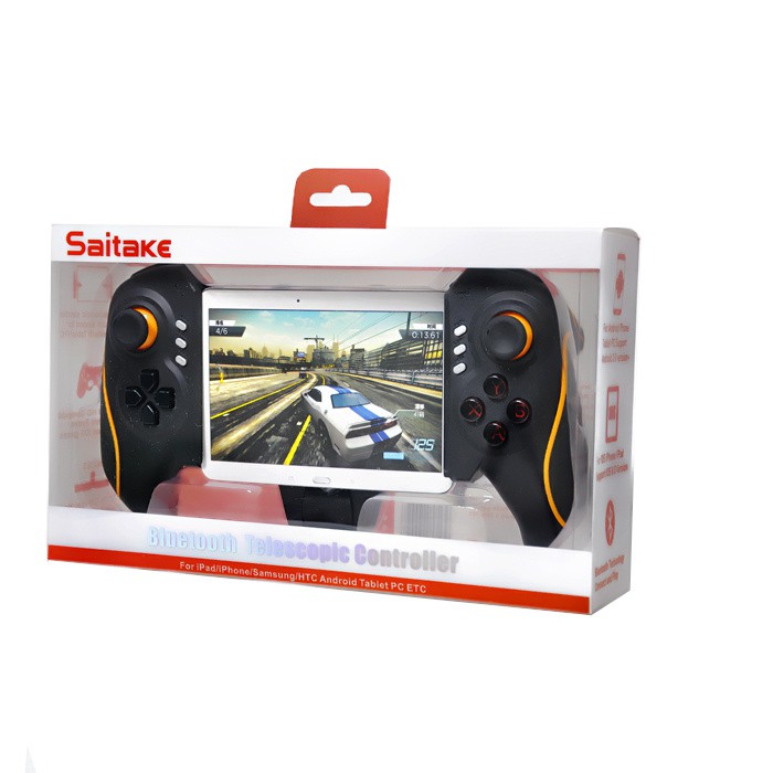 TAY CẦM CHƠI GAME , TAY BẤM GAMEPAD ĐIỆN THOẠI SAITAKE STK 7003 BLUETOOTH MÀU ĐỎ ĐEN