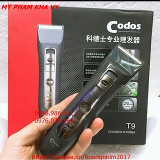 [Mỹ Phẩm Hồng Sơn] Tông đơ cắt tóc codos T9 Màu đen mẫu 2020