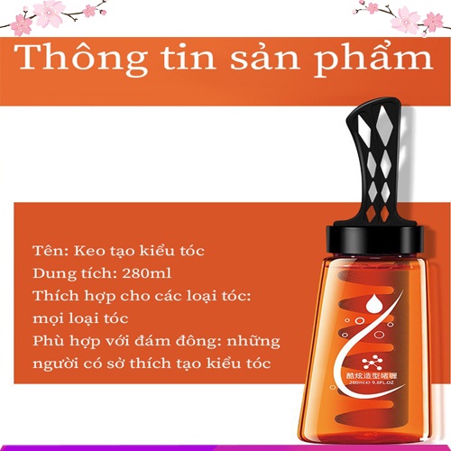 Gel Vuốt Tóc Nam Kèm Lược Cao Cấp Chai 260ml