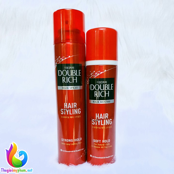 Keo Tạo Kiểu Tóc Double Rich Hair Spray 170ml/ Mousse Tạo Kiểu Tóc Double Rich Hair Spray 150ml