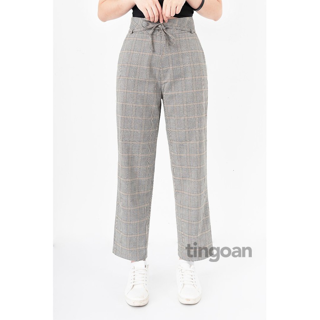 Quần kẻ dáng xuông tingoan CARO CULOTTES/YG