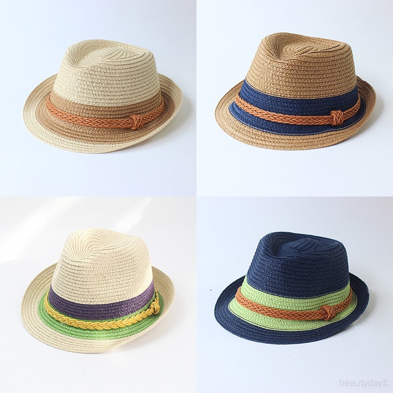 Mũ Cói Chống Nắng Màu Sắc Tương Phản Phù Hợp Đi Biển Dành Cho Mẹ Và Bé
