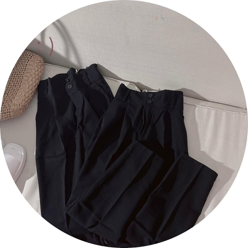 Quần tây 2nut baggy lưng cao 2 co bán nguyên set