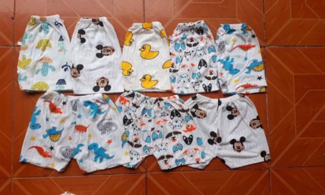 Quần đùi cotton giấy cho bé 7-15kg