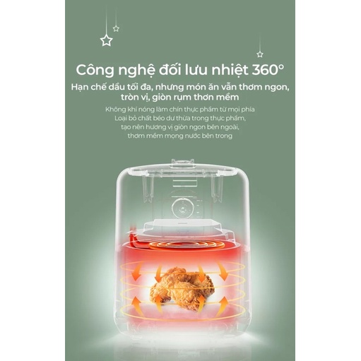 Nồi chiên không dầu 3.5L 1400W Bear QZG-B14D1 - Chính hãng - BH 18 tháng