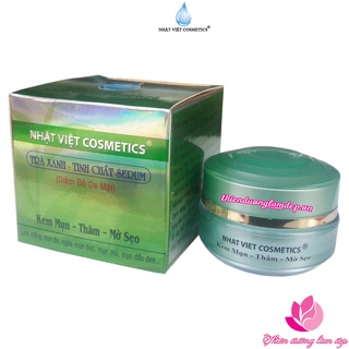 Kem Mụn, Thâm, Mờ sẹo Trà Xanh - Tinh chất Serum NHẬT VIỆT COSMETICS - 13g