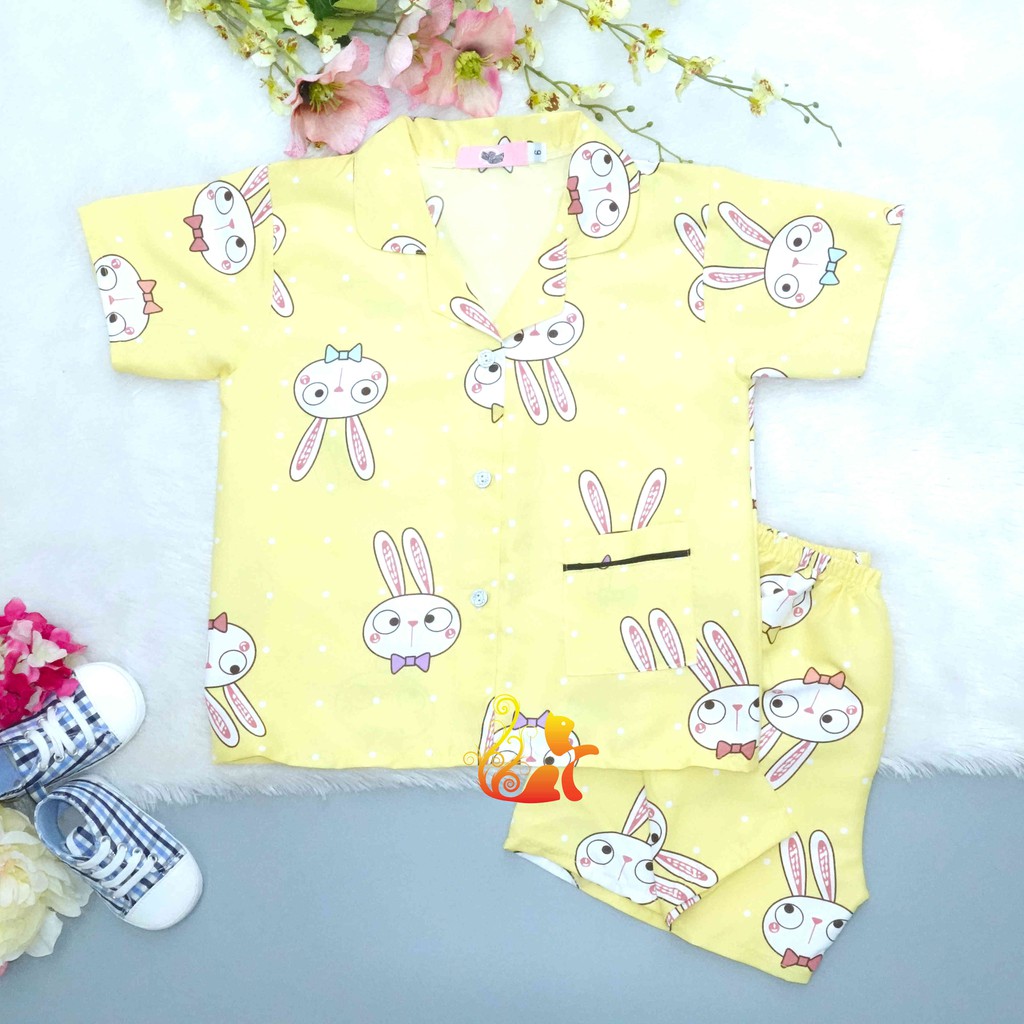 Bộ Đồ Mặc Nhà &quot;Thỏ tai dài&quot; Pijama Kate Thái - Cho Bé 8 - 38kg.