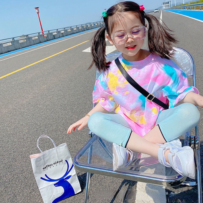 Áo Thun Tay Ngắn Bằng Cotton Mỏng Phong Cách Hàn Quốc Thời Trang Mùa Hè Cho Bé Gái 1-7 Tuổi