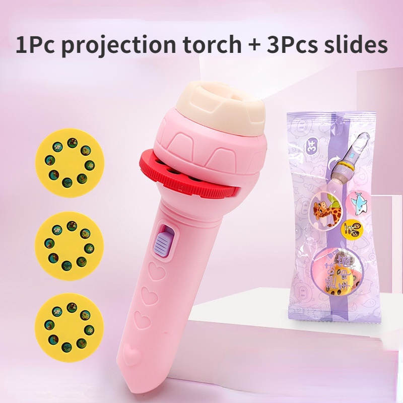 Đèn Pin Chiếu 24 Hình Động Vật Vui Nhộn Làm Đồ Chơi Cho Trẻ