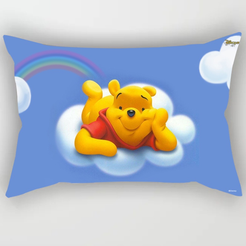 Vỏ Gối Hình Chữ Nhật In Họa Tiết Hoạt Hình Winnie Pooh Đáng Yêu