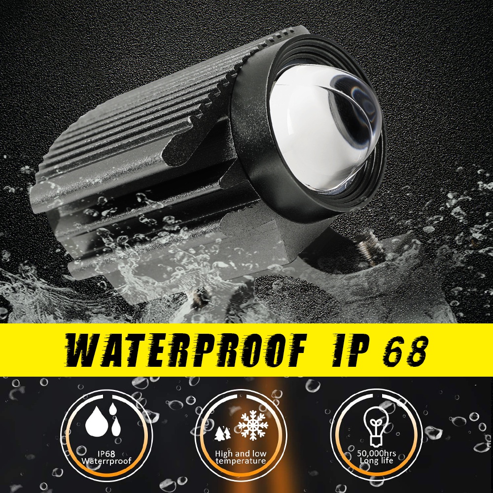 Đèn LED Bằng Hợp Kim Nhôm 9-32V Chống Thấm Nước IP68 3 Chế Độ Công Suất Cao Cho Xe Máy
