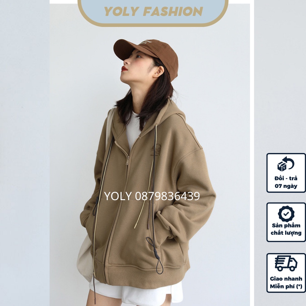 Áo Khoác Nỉ Khóa Zip Trơn , Áo Khoác Hoodie Phong Cách Ulzzang Uniex.