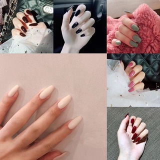 Set 24 móng tay giả màu sắc nhã nhặn dùng để trang trí nghệ thuật / làm móng
