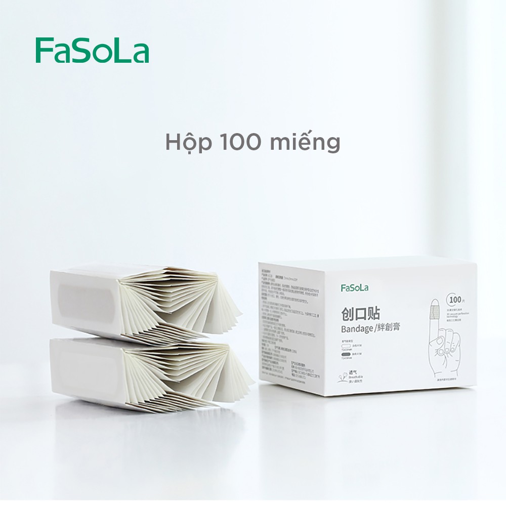 Hộp băng keo cá nhân FASOLA (100 cái-2 màu) FSLJY-259