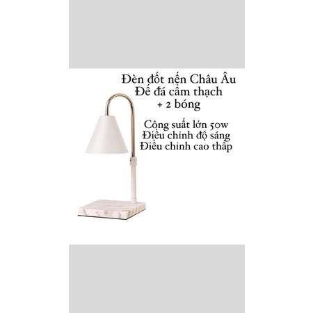 Đèn đốt nến thơm sang trọng tặng kèm bóng đèn, điều chỉnh độ sáng, độ cao, hẹn giờ