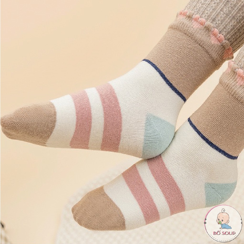 Set 5 đôi tất họa tiết dễ thương cho bé nhiều màu sắc