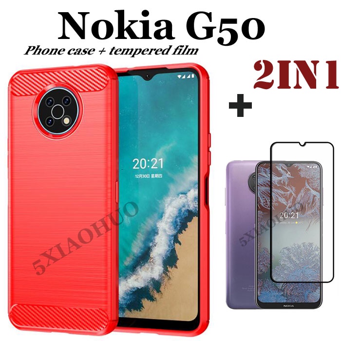 Ốp Điện Thoại Mềm Sợi carbon 2 Trong 1 Cho Nokia G50 G20