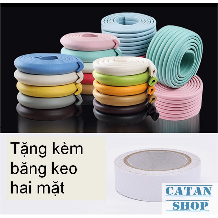 1 cuộn dây cao su bọt biển mềm dài 2m dán bọc góc cạnh bàn, tủ kính, giường an toàn cho bé  (trắng kem)