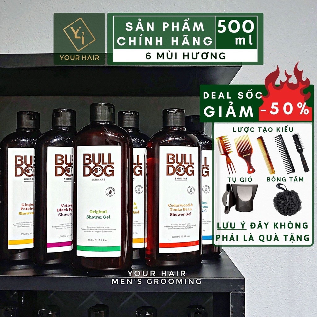 Sữa tắm dưỡng da Bulldog Shower Gel 500ml - Với 6 mùi hương