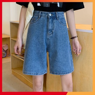 Quần short nữ 🍓freeship🍓 quần short jean ngố nữ trơn ống rộng cá tính j0015