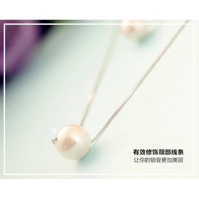 [ xả kho ] Vòng cổ ( dây chuyền ) bạc 925 hạt ngọc kiêu sa DT001