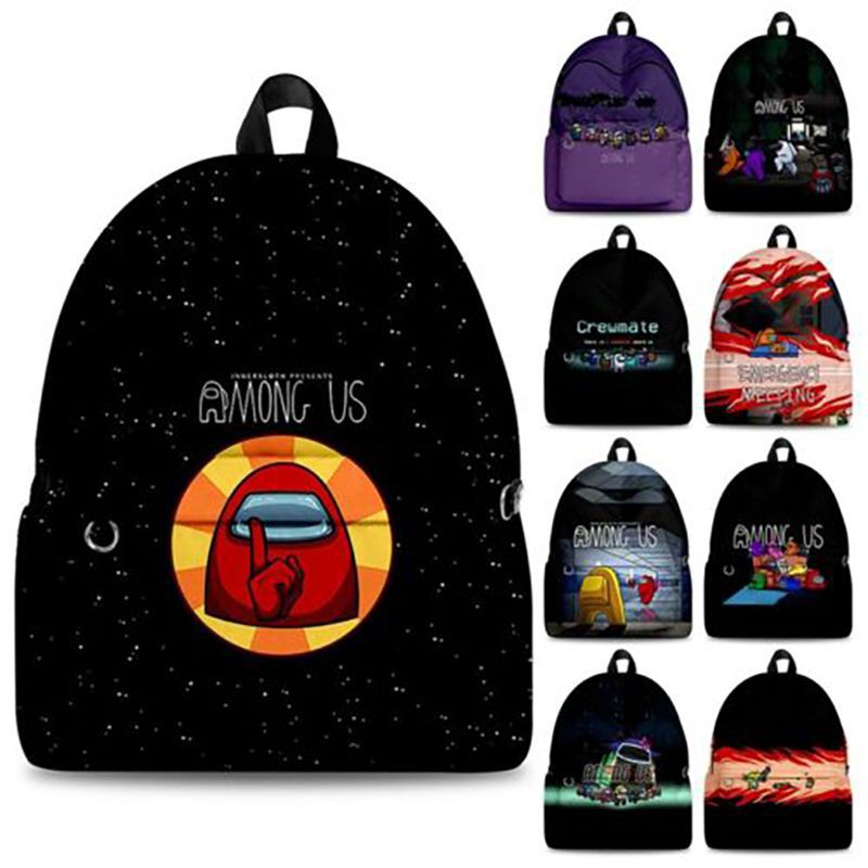 Among Us Game School Bag Students Backpack Rucksack Shoulder Travel Zipper Bag